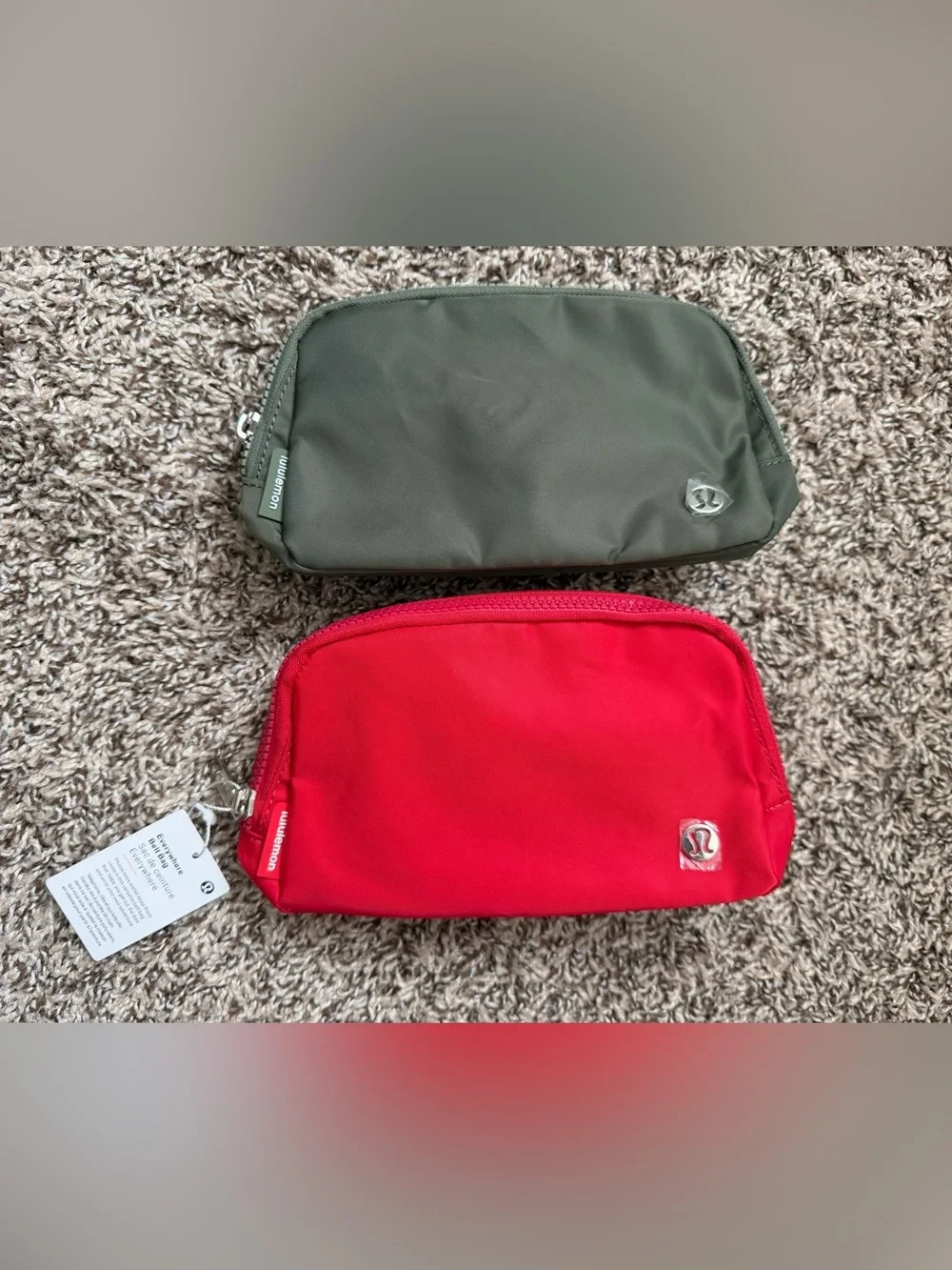 lululemon athletica Red and Olive Belt Bags